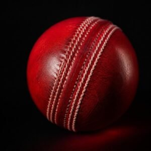 Red leather cricket ball