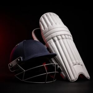Cricket helmet and batting pads