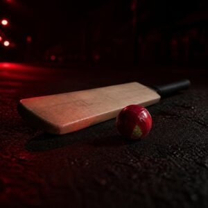 Tape-ball cricket bat and taped ball